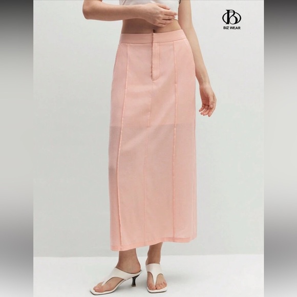 SHEIN Pink Maxi Pencil Skirt with Slit - Picture 1 of 2